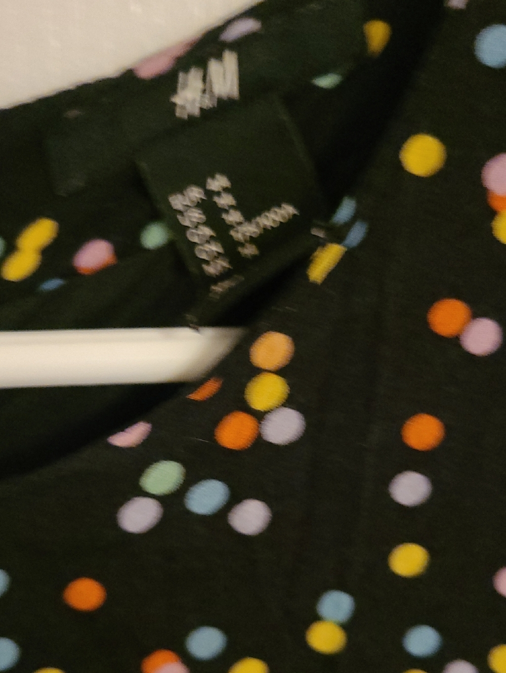 H&M Black Dress with Multicolor Polka Dots - Picture 3 of 3